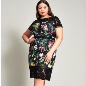 TADASHI SHOJI - LEONO FLORAL PRINT DRESS - 18Q WOMEN'S QUEEN/PLUS SIZE